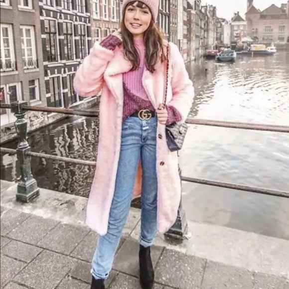 ZARA Soft pink long coat - Picture 5 of 9